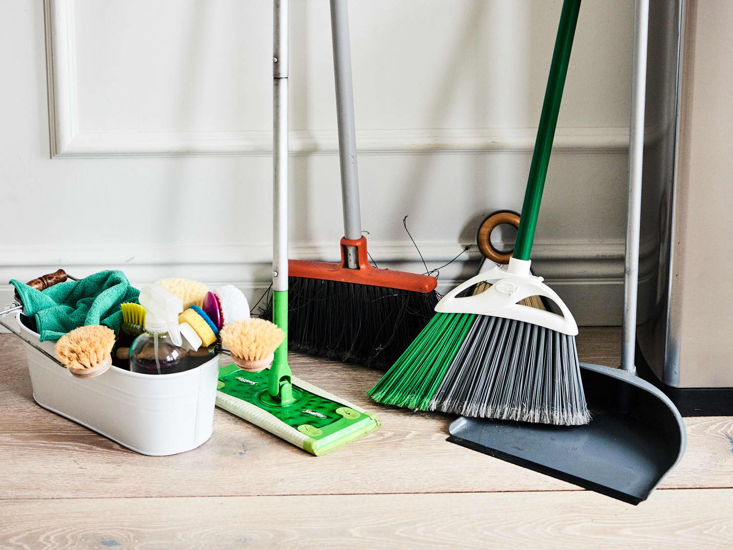 Hang brooms and mops on wall new arrivals
